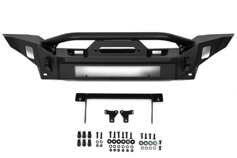 DV8 Offroad 18-23 Jeep Wrangler JL / 20-23 Jeep Gladiator JT FS-7 Mid-Width Winch Front Bumper-Bumpers - Steel-DV8 Offroad-810087812577-