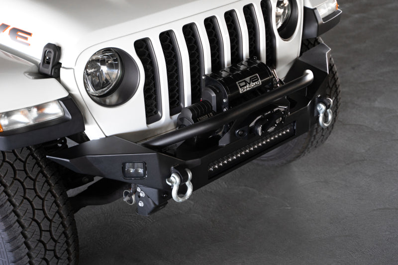 DV8 Offroad 18-23 Jeep Wrangler JL / 20-23 Jeep Gladiator JT FS-7 Mid-Width Winch Front Bumper-Bumpers - Steel-DV8 Offroad-810087812577-