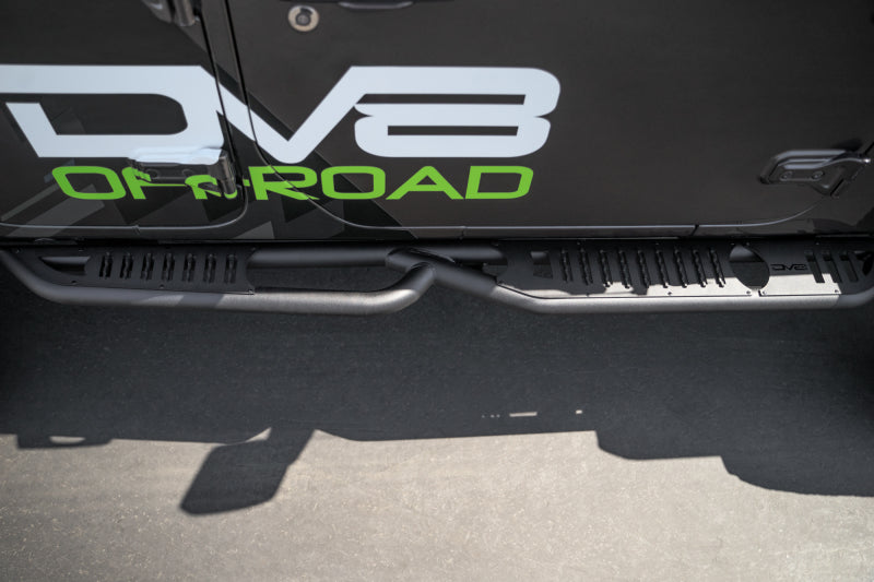 DV8 Offroad 18-23 Jeep Wrangler JL 4 Door Body/Pinch Weld Mounted Step-Side Steps-DV8 Offroad-810087812461-