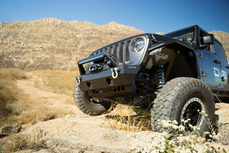 DV8 Offroad 18-23 Jeep Wrangler JL/JT Front Bumper Sway-Bar Disconnect Motor Skid Plate-Skid Plates-DV8 Offroad-810087812508-