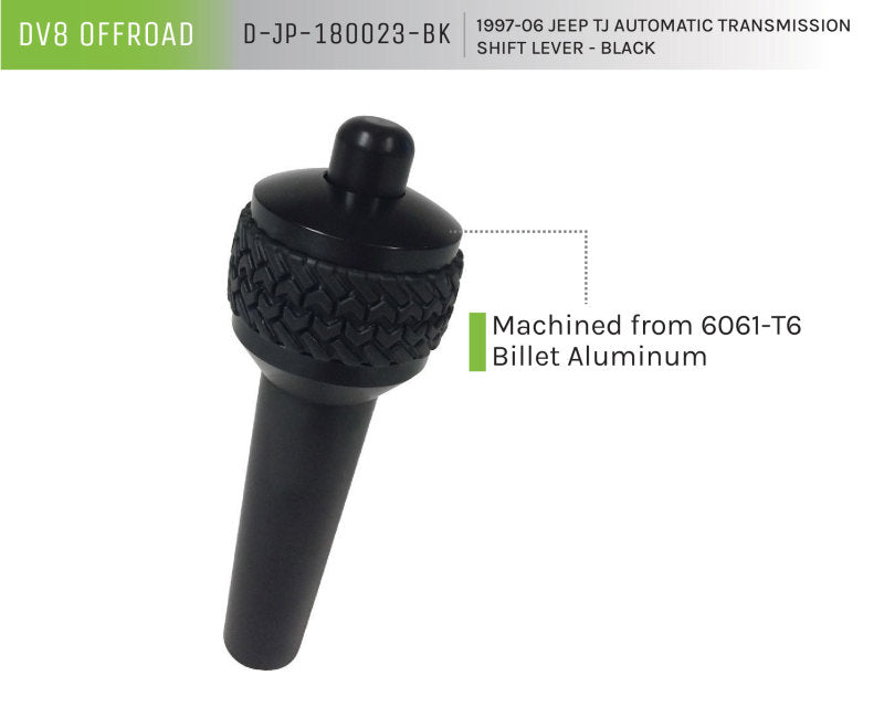 DV8 Offroad 1997-06 Jeep TJ Auto Shift Lever Black - Black Ops Auto Works