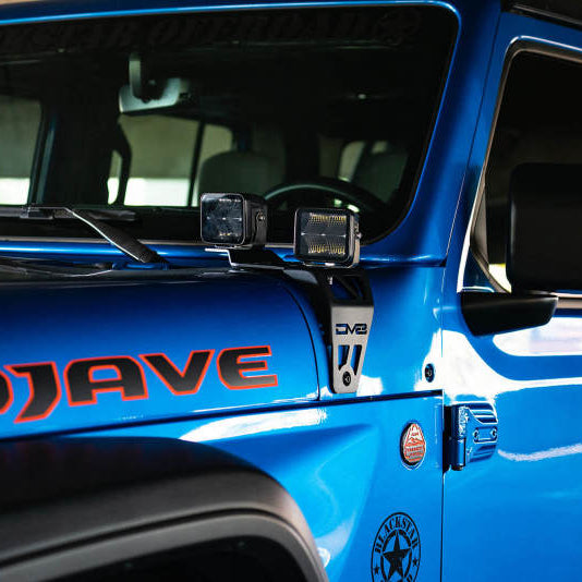 DV8 Offroad 20-22 Jeep JL 392/ Jeep JT Mojave Edition Dual Pod Light Mounts - Black Ops Auto Works