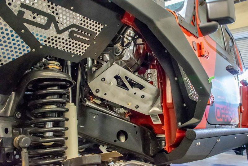DV8 Offroad 2018+ Jeep JL / JT Engine Bay Compressor Mount - Black Ops Auto Works