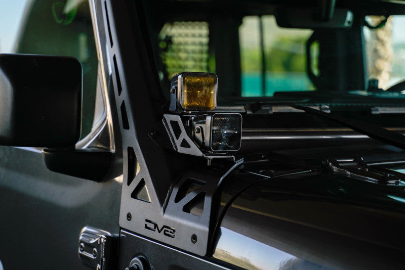 DV8 Offroad 2018+ Jeep Wrangler JLO A Pillar Dual Light Pod Mounts-Light Mounts-DV8 Offroad-