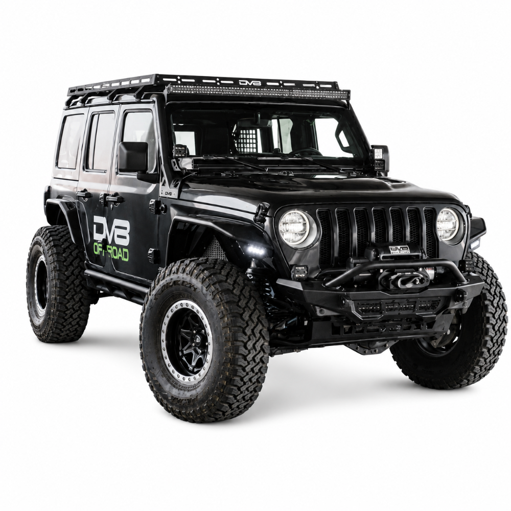 DV8 dual pod light brackets for Jeep Wrangler JL A-Pillar mounting