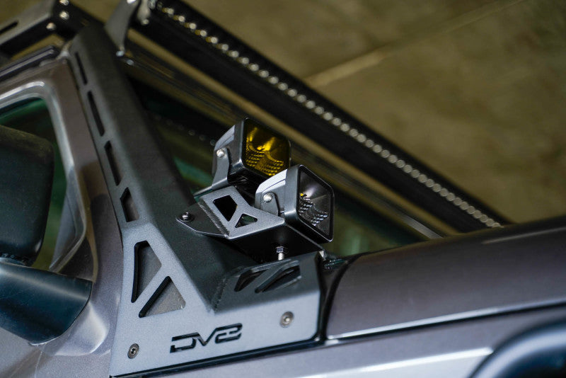 DV8 Offroad 2018+ Jeep Wrangler JLO A Pillar Dual Light Pod Mounts-Light Mounts-DV8 Offroad-