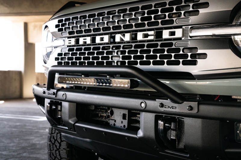 DV8 Offroad 2021-2022 Ford Bronco (Not For Factory Plastic Bumper) Factory Bumper Bull Bar - Black - Black Ops Auto Works