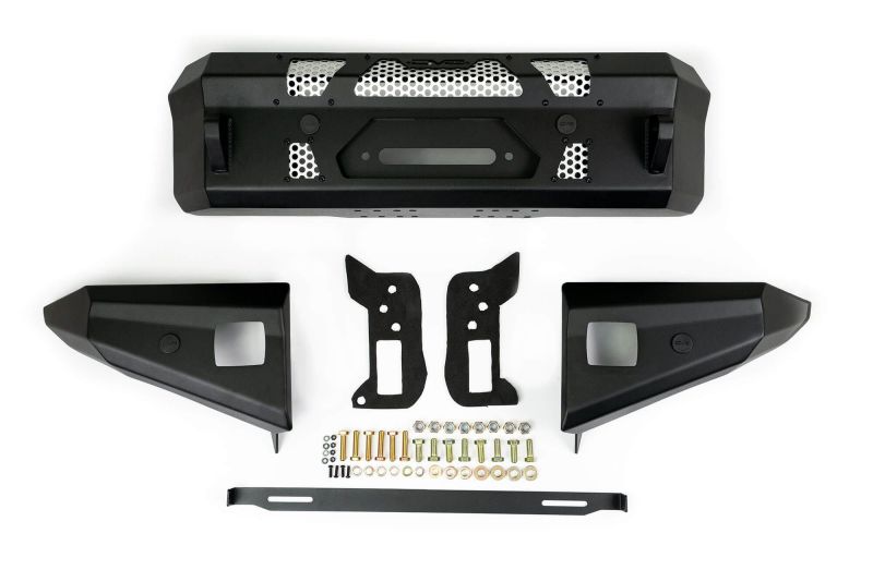 DV8 Offroad 2021+ Ford Bronco Front Bumper Winch Capable w/ Optional Bull Bar/Aux Light Opening - Black Ops Auto Works