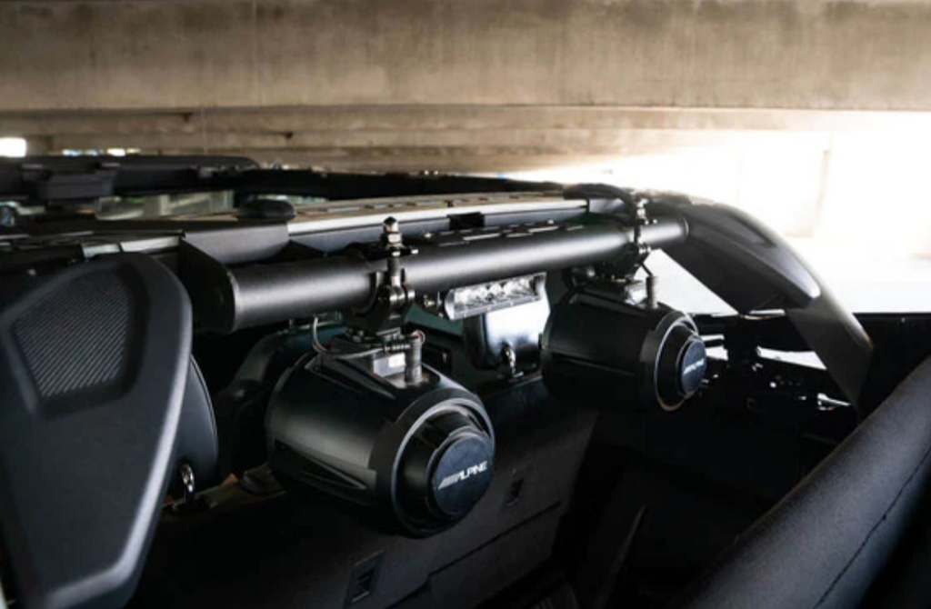 DV8 Offroad 21-22 Ford Bronco 4dr Rear Speaker & Light Mount Bar - Black Ops Auto Works