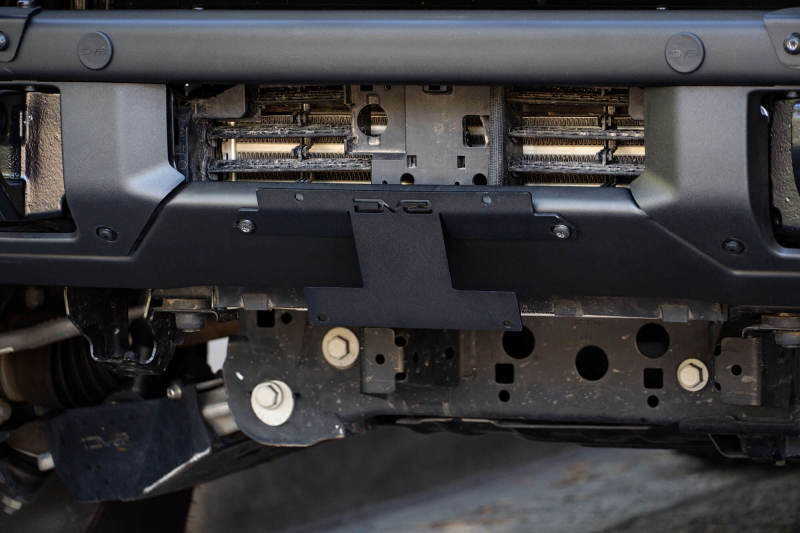 DV8 Offroad 21-22 Ford Bronco Factory Front Bumper Licence Relocation Bracket - Front - Black Ops Auto Works
