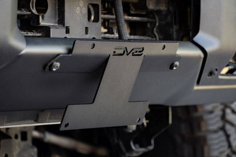 DV8 Offroad 21-22 Ford Bronco Factory Front Bumper Licence Relocation Bracket - Front - Black Ops Auto Works