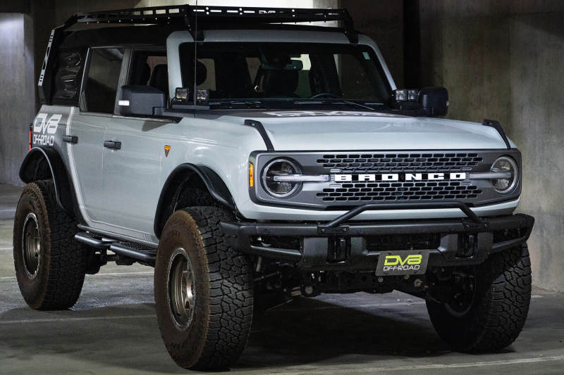 DV8 Offroad 21-22 Ford Bronco Factory Front Bumper Licence Relocation Bracket - Front - Black Ops Auto Works