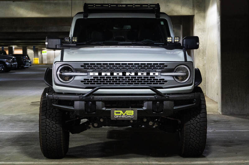DV8 Offroad 21-22 Ford Bronco Factory Front Bumper Licence Relocation Bracket - Front - Black Ops Auto Works