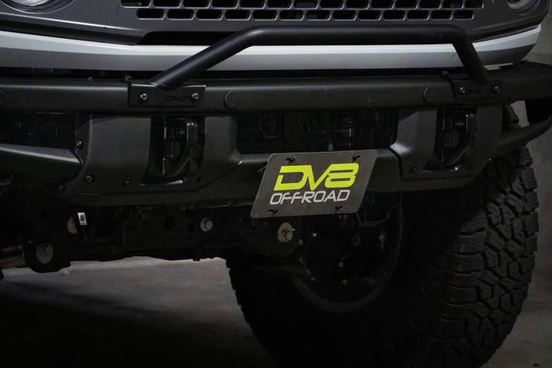 DV8 Offroad 21-22 Ford Bronco Factory Front Bumper Licence Relocation Bracket - Front - Black Ops Auto Works