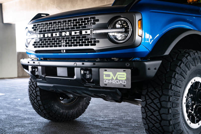 DV8 Offroad 21-22 Ford Bronco Factory Front Bumper License Relocation Bracket - Side - Black Ops Auto Works