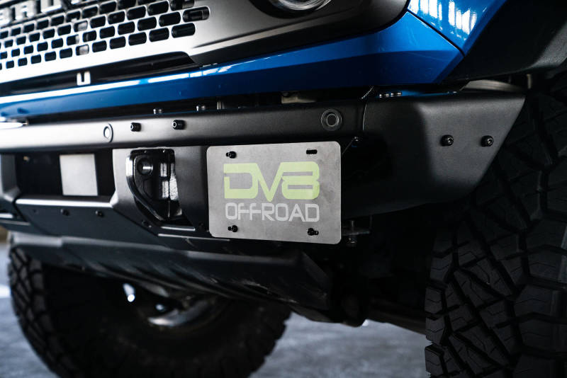 DV8 Offroad 21-22 Ford Bronco Factory Front Bumper License Relocation Bracket - Side - Black Ops Auto Works