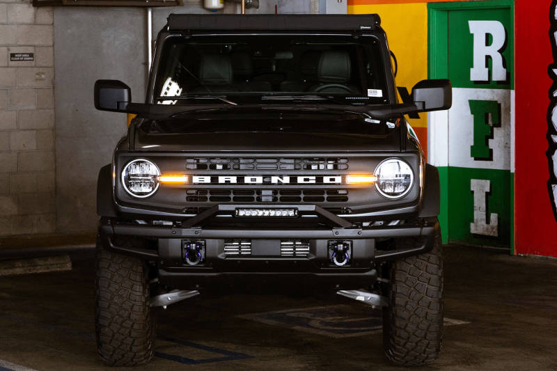DV8 Offroad 21-22 Ford Bronco Factory Modular Front Bumper Bull Bar - Black Ops Auto Works