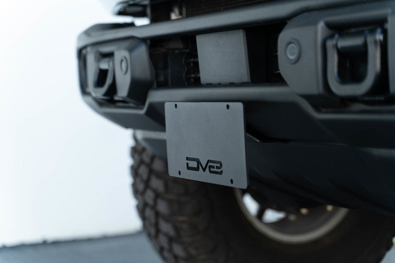 DV8 Offroad 21-23 Ford Bronco Capable Bumper Front License Plate Mount-License Plate Relocation-DV8 Offroad-810087812775-