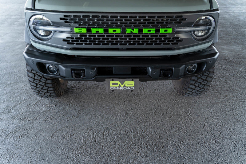 DV8 Offroad 21-23 Ford Bronco Capable Bumper Front License Plate Mount-License Plate Relocation-DV8 Offroad-810087812775-