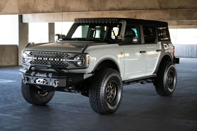 DV8 Offroad Bull Bar Add-On For DV8 Ford Bronco Bumpers - Fits 13in Elite Series Light Bar - Black Ops Auto Works