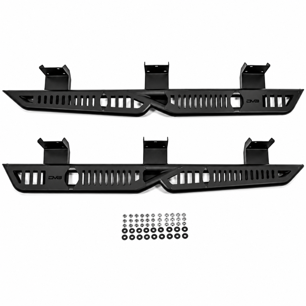 DV8 Offroad 19-25 RAM 1500 Crew Cab OE Plus Side Steps - Black Steel - DV8 Offroad DVESRDR1-01