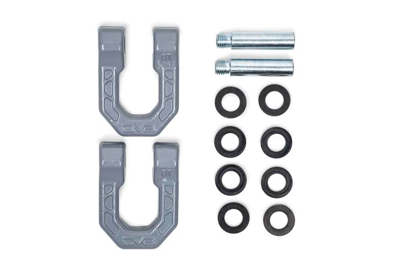 DV8 Offroad Elite Series D-Ring Shackles - Pair (Gray)-Bumper Accessories-DV8 Offroad-810087812300-