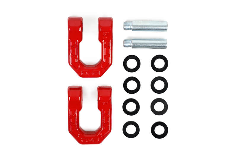 DVEUNSK-01RD-DV8 Offroad Elite Series D-Ring Shackles - Pair (Red)-Bumper Accessories-DV8 Offroad