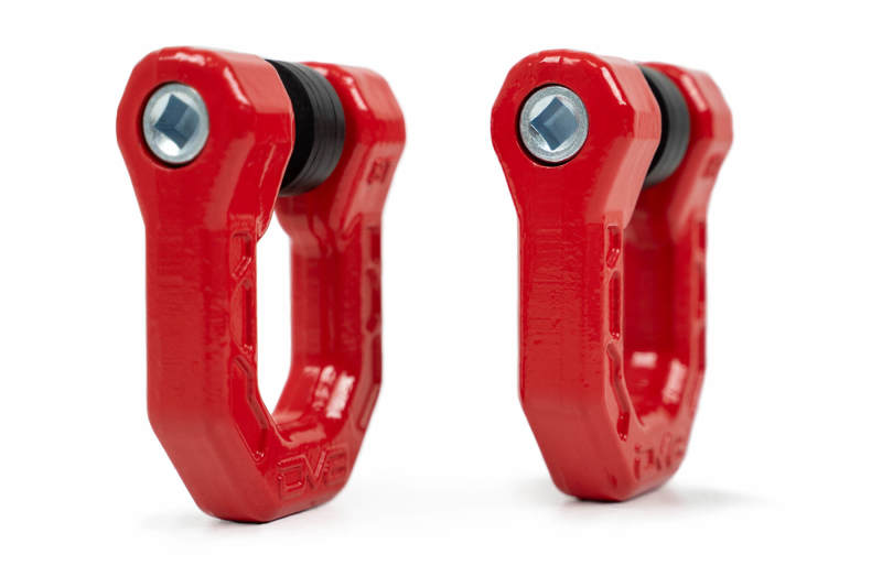 DVEUNSK-01RD-DV8 Offroad Elite Series D-Ring Shackles - Pair (Red)-Bumper Accessories-DV8 Offroad