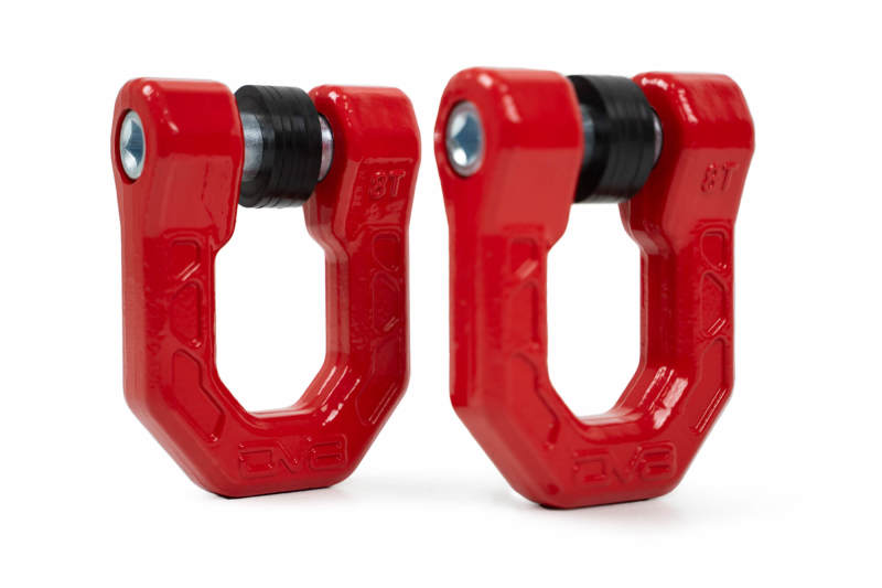 DVEUNSK-01RD-DV8 Offroad Elite Series D-Ring Shackles - Pair (Red)-Bumper Accessories-DV8 Offroad