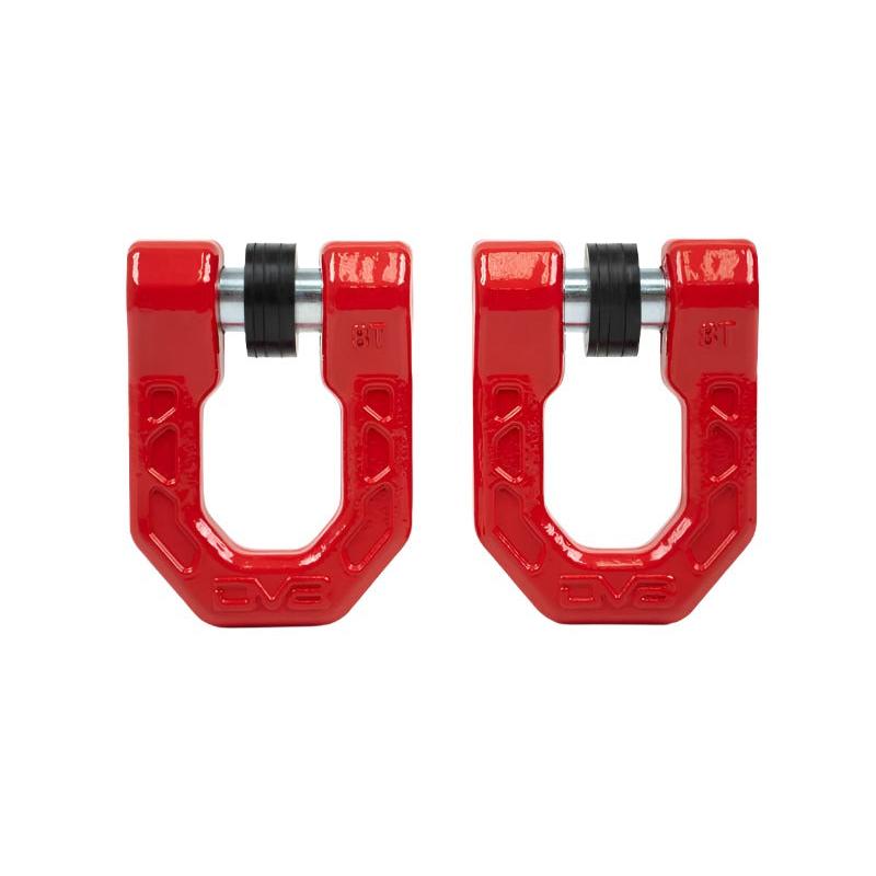 DVEUNSK-01RD-DV8 Offroad Elite Series D-Ring Shackles - Pair (Red)-Bumper Accessories-DV8 Offroad