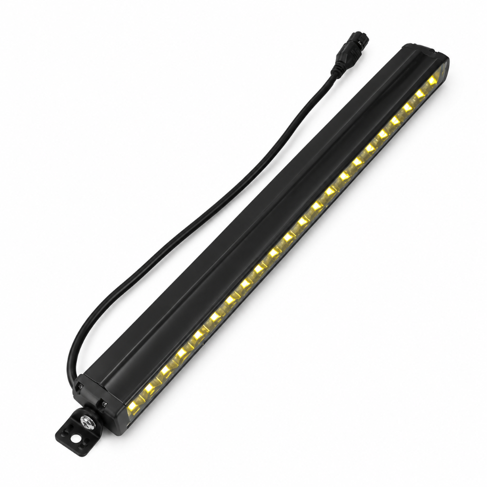 DV8 Offroad IP68 amber LED light bar with durable black housing