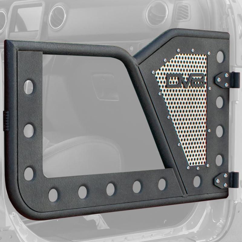 DV8 Offroad Jeep 18+ Wrangler JL / 20+ Gladiator JT Front Rock Doors w/ Perforated Aluminum Mesh - Black Ops Auto Works