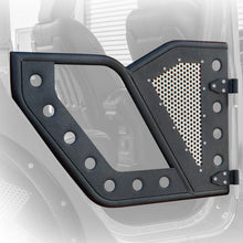 Load image into Gallery viewer, DV8 Offroad Jeep 18+ Wrangler JL / 20+ Gladiator JT Rear Rock Doors w/ Perforated Aluminum Mesh - Black Ops Auto Works
