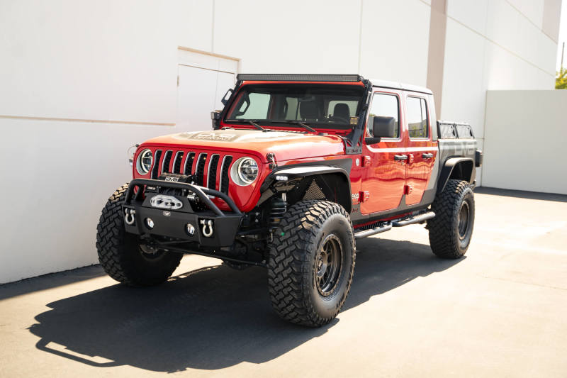 DVESRGL-08-DV8 Offroad 20-23 Jeep Gladiator JT Body/Pinch Weld Mounted Step-Side Steps-DV8 Offroad