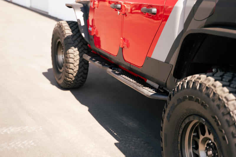 DVESRGL-08-DV8 Offroad 20-23 Jeep Gladiator JT Body/Pinch Weld Mounted Step-Side Steps-DV8 Offroad