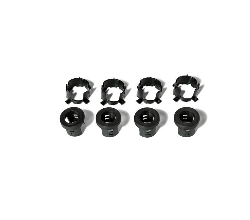 DV8 Offroad Jeep/Dodge/RAM Front Bezel & Rear Clip Replacement Kit for MOPAR Sensors - Set of 4 - Black Ops Auto Works