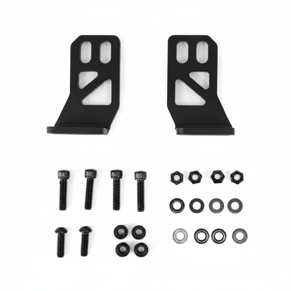 View of the mount's bolt pattern designed for the Baja Designs XL Linkable Light Bar.