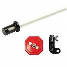 Load image into Gallery viewer, Detail shot of the gloss red mounting plate that bolts to a DV8 molle panel.