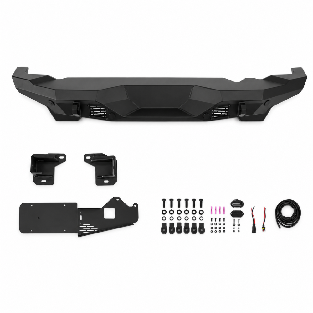 DV8 RBBR-05 bolt-on steel rear bumper with textured black finish for Ford Bronco