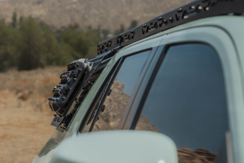 DV8 window molle panel installed on 4Runner, driver side rear window close-up