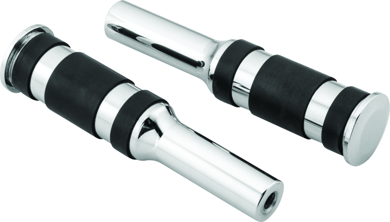 BKC482790-Bikers Choice Chrome Billet Three Band Replacement Pegs For Forward Controls-Footpegs-Bikers Choice