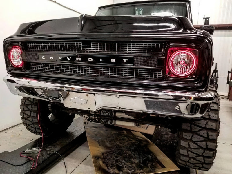 Oracle Pre-Installed Lights 7 IN. Sealed Beam - Red Halo-Headlights-ORACLE Lighting