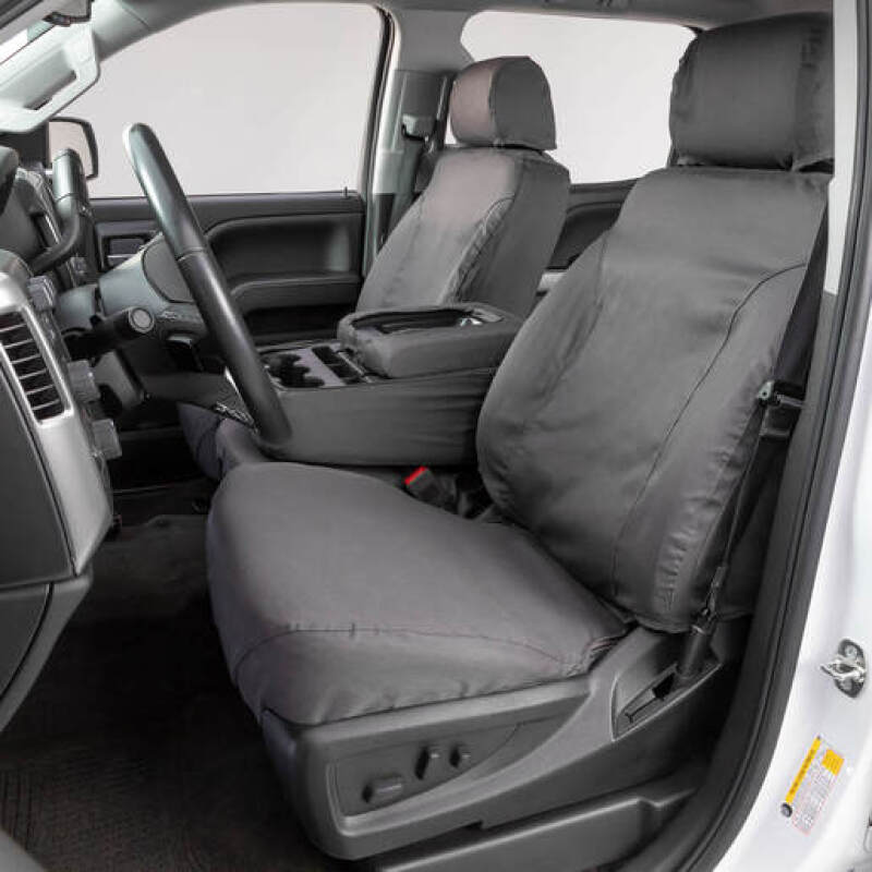 CVRSS2360PCGY-Covercraft 05-15 Toyota Tacoma Polycotton SeatSaver Custom Front Row Seat Covers - Grey-Seat Covers-Covercraft