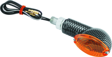 Load image into Gallery viewer, BKM266018-BikeMaster Ministalk Marker Light Oval Carbon/Amber-Sidemarkers &amp; Indicators-Bike Master