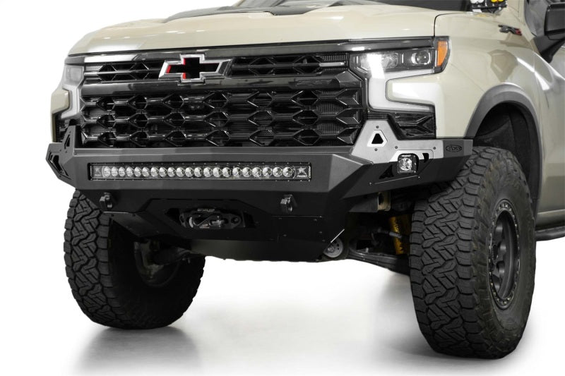 ADDF120083030103-Addictive Desert Designs 2022+ Chevy Silverado 1500 ZR2 Stealth Fighter Front Bumper-Bumpers - Steel-Addictive Desert Designs