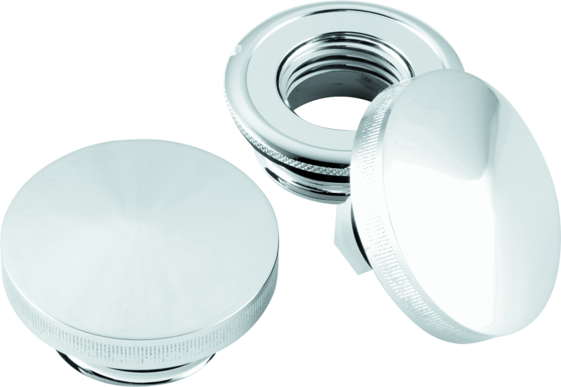 BKC482474-Bikers Choice 82-Up Chrome Pointed Gas Cap Set With Paint Savers-Fuel Lines-Bikers Choice