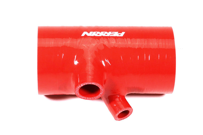Perrin 2022+ Subaru WRX Red 3in Turbo Inlet Hose w/ Nozzle (Short)-Hoses-Perrin Performance