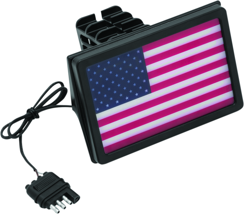 KUR2893-Kuryakyn Freedom Flag LED Hitch Cover Black-Brackets-Kuryakyn