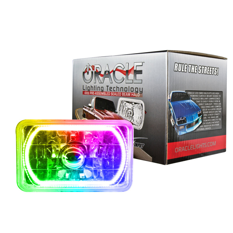 Oracle Pre-Installed Lights 4x6 IN. Sealed Beam - ColorSHIFT Halo-Headlights-ORACLE Lighting