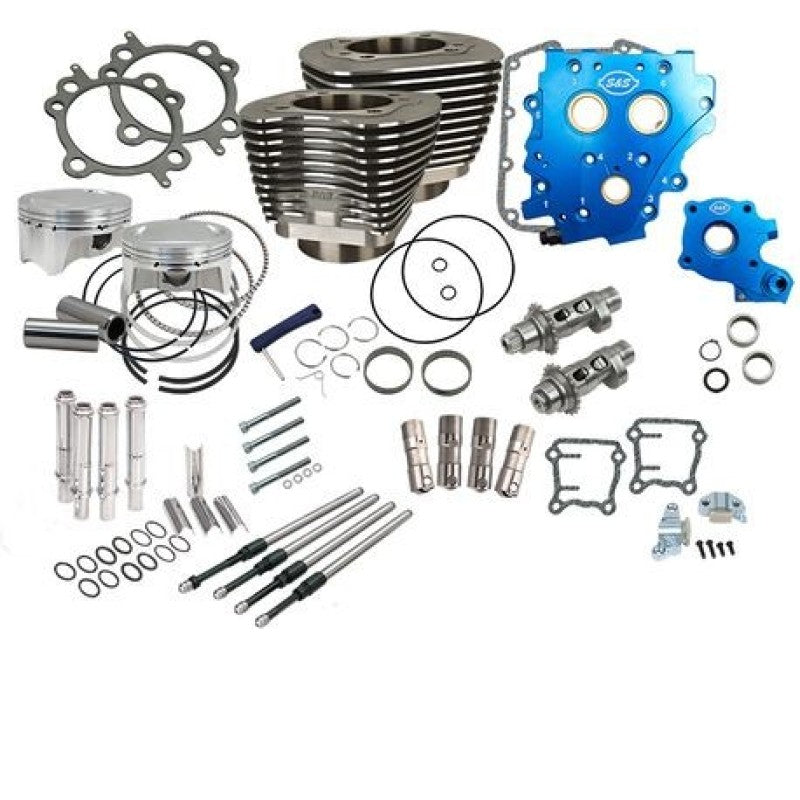 S&S Cycle 07-17 BT 110in Power Package - Wrinkle Black-Piston Sets - Powersports-S&S Cycle